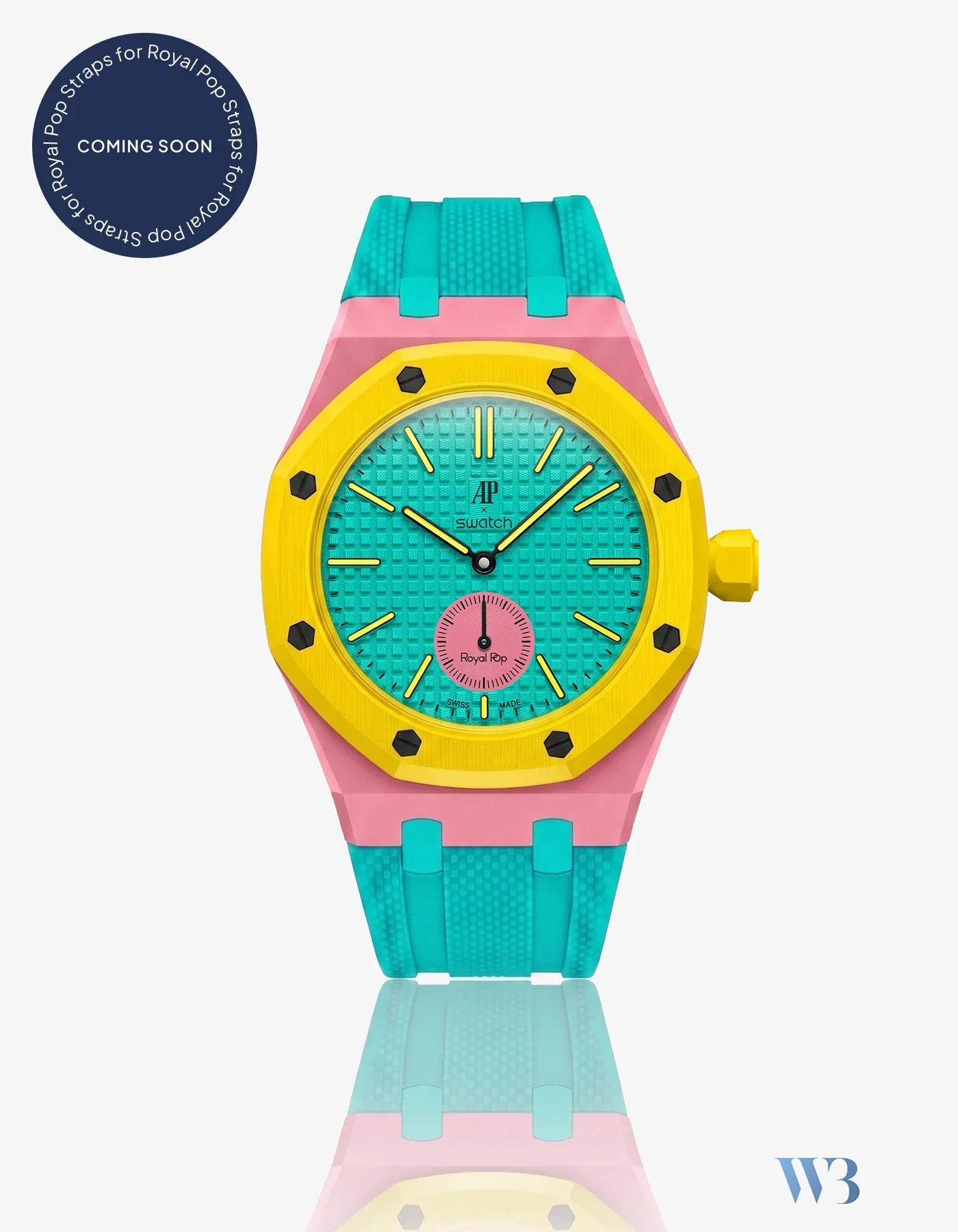 Rubber Strap For AP x Swatch Royal Pop Otg Roz