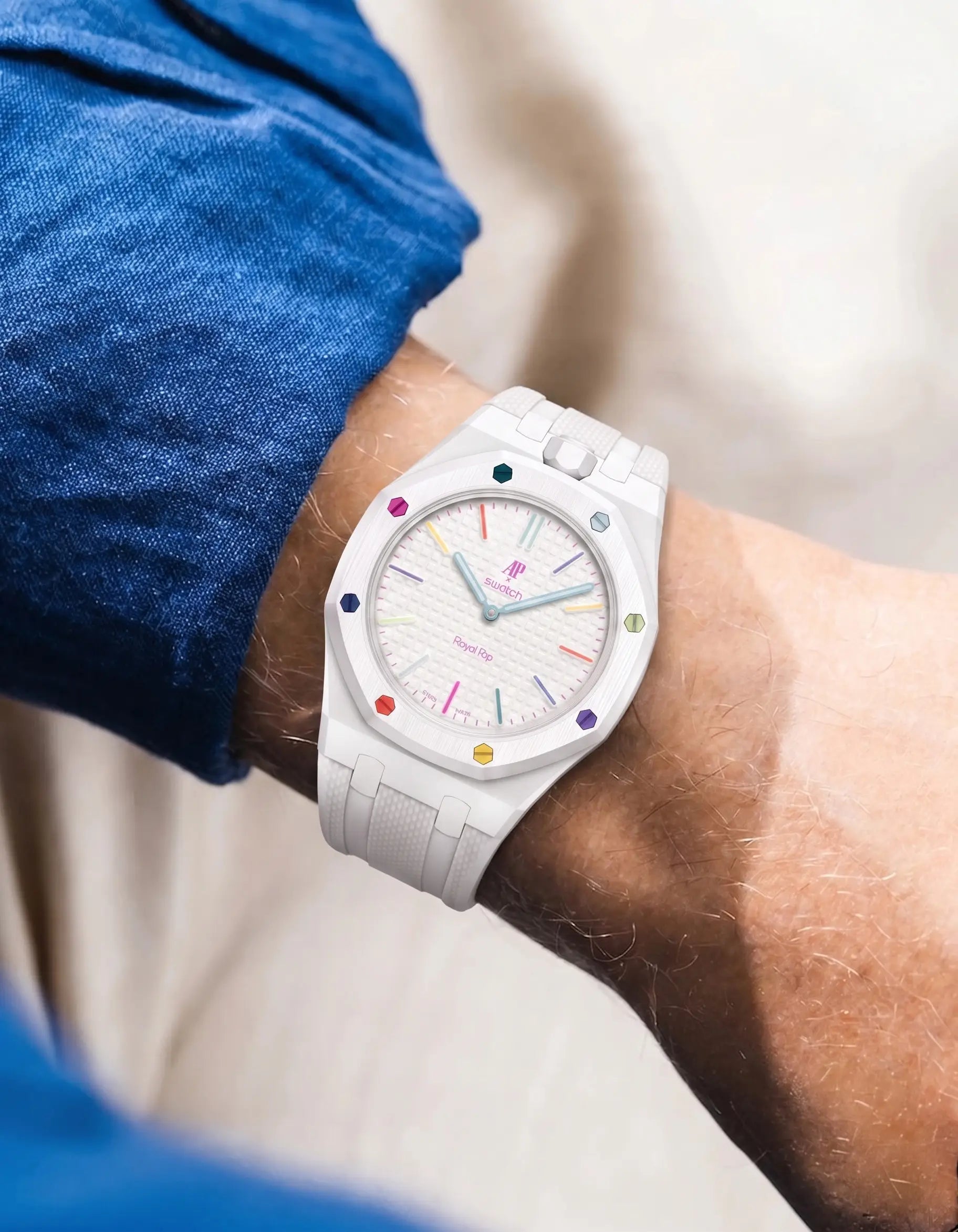 Rubber Strap For AP x Swatch Royal Pop Huit Blanc